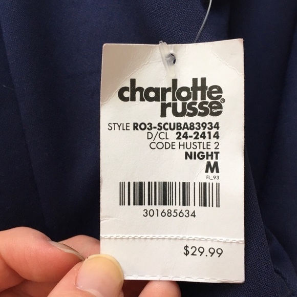 Lace Shoulder Dress in Navy - Picture 4 of 4